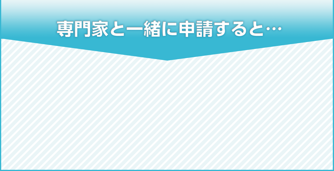 専門家と一緒に申請すると…